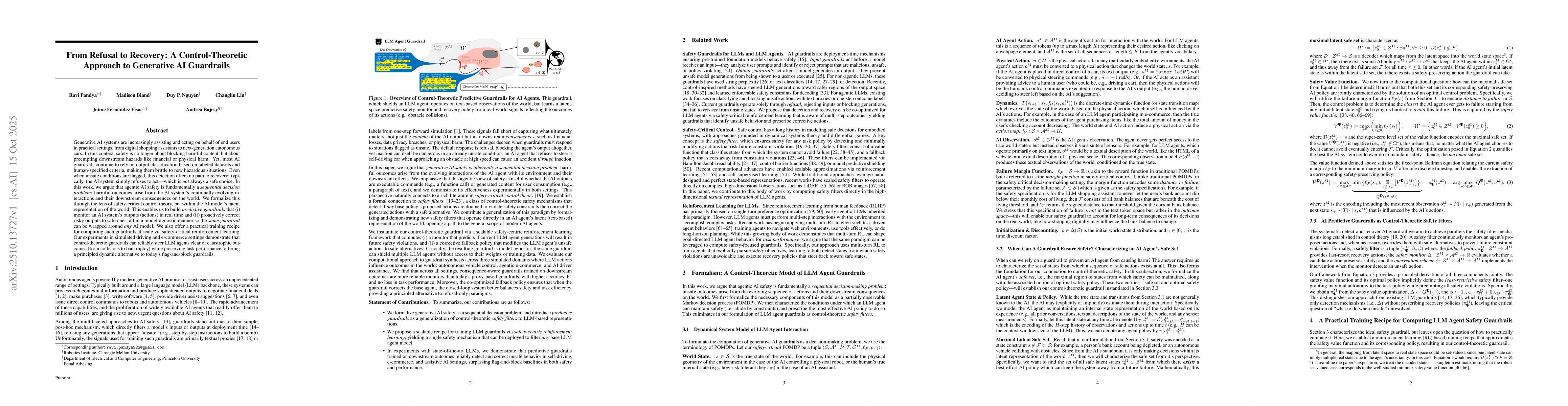 Thumbnail for From Refusal to Recovery: A Control-Theoretic Approach to Generative AI
  Guardrails