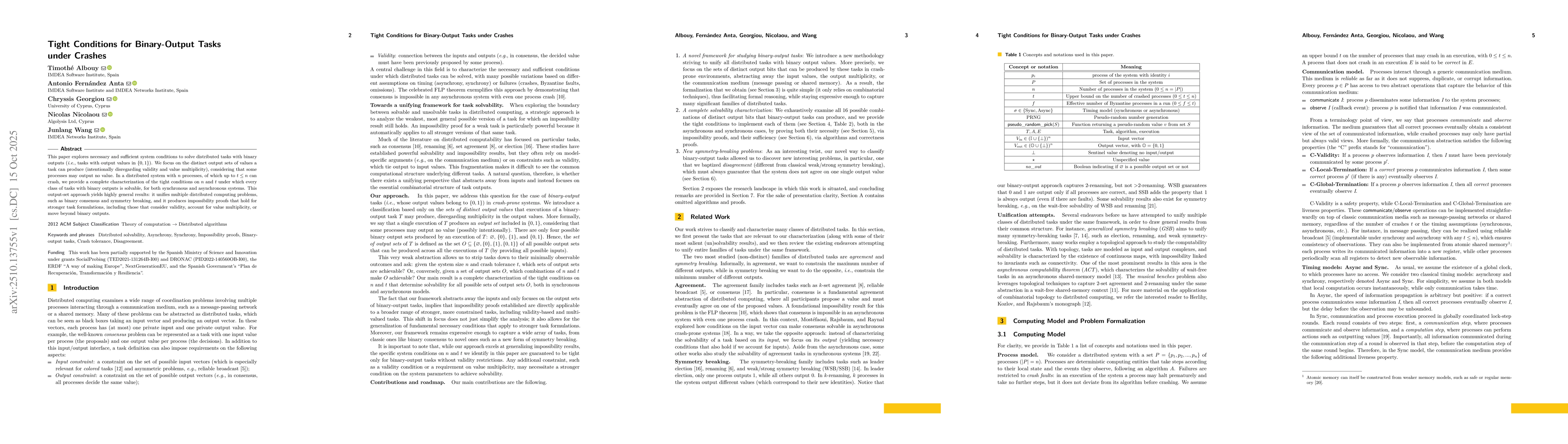 Thumbnail for Tight Conditions for Binary-Output Tasks under Crashes