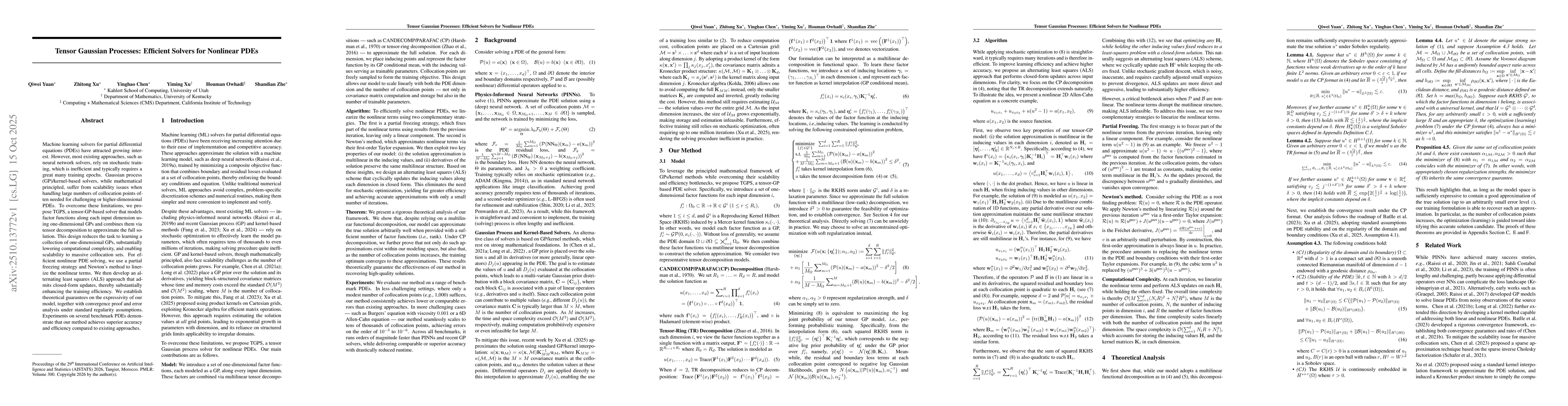 Thumbnail for Tensor Gaussian Processes: Efficient Solvers for Nonlinear PDEs