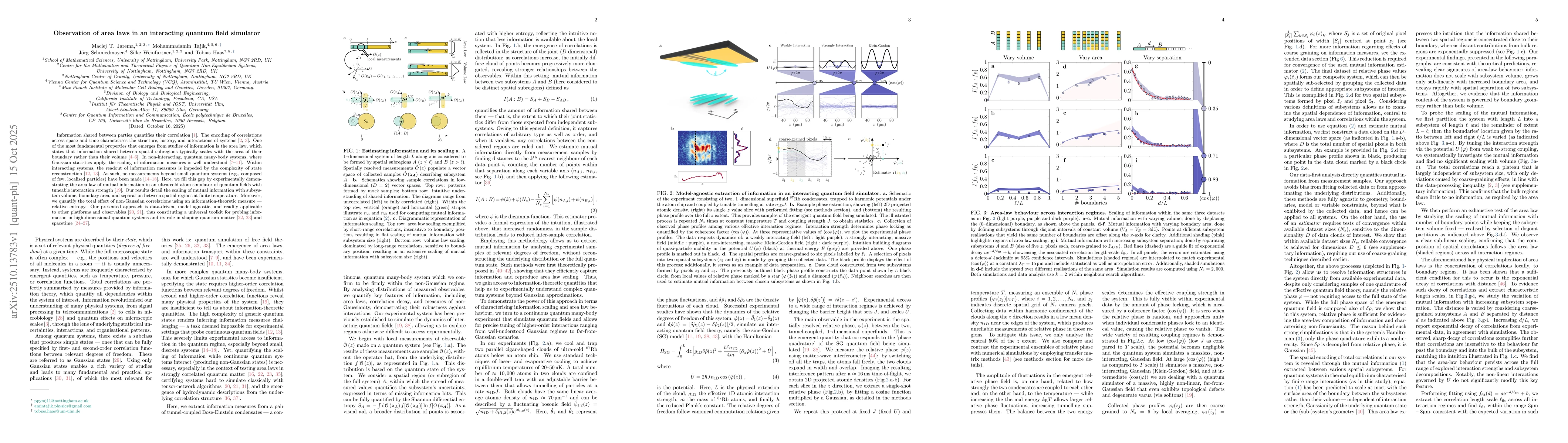 Thumbnail for Observation of area laws in an interacting quantum field simulator