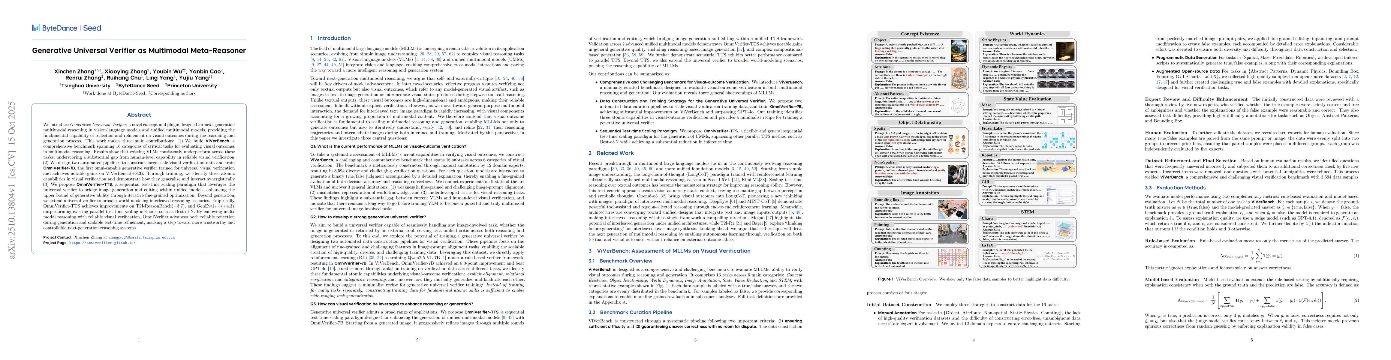 Thumbnail for Generative Universal Verifier as Multimodal Meta-Reasoner