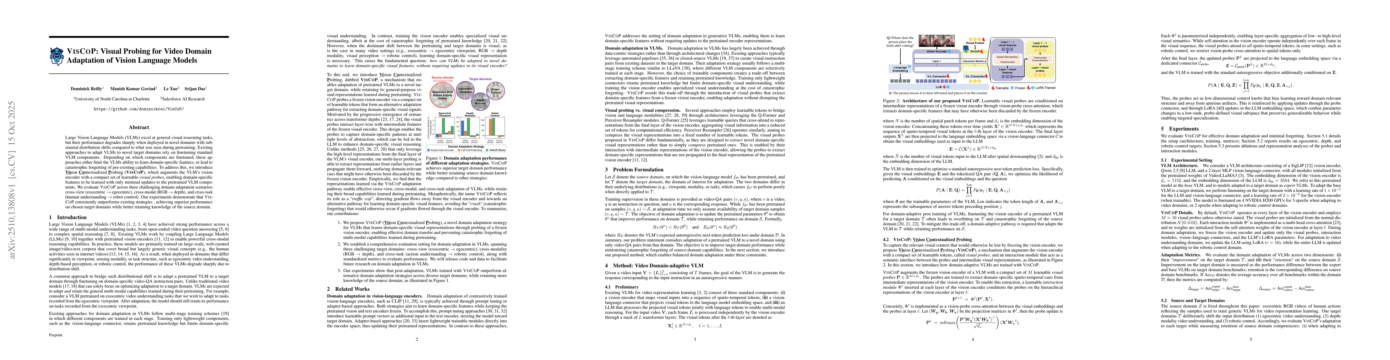 Thumbnail for VisCoP: Visual Probing for Video Domain Adaptation of Vision Language
  Models