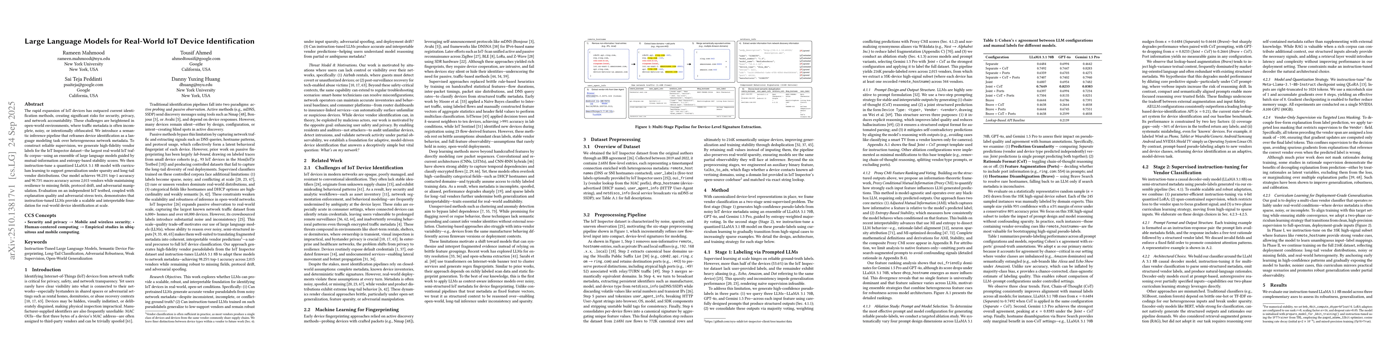 Thumbnail for Large Language Models for Real-World IoT Device Identification
