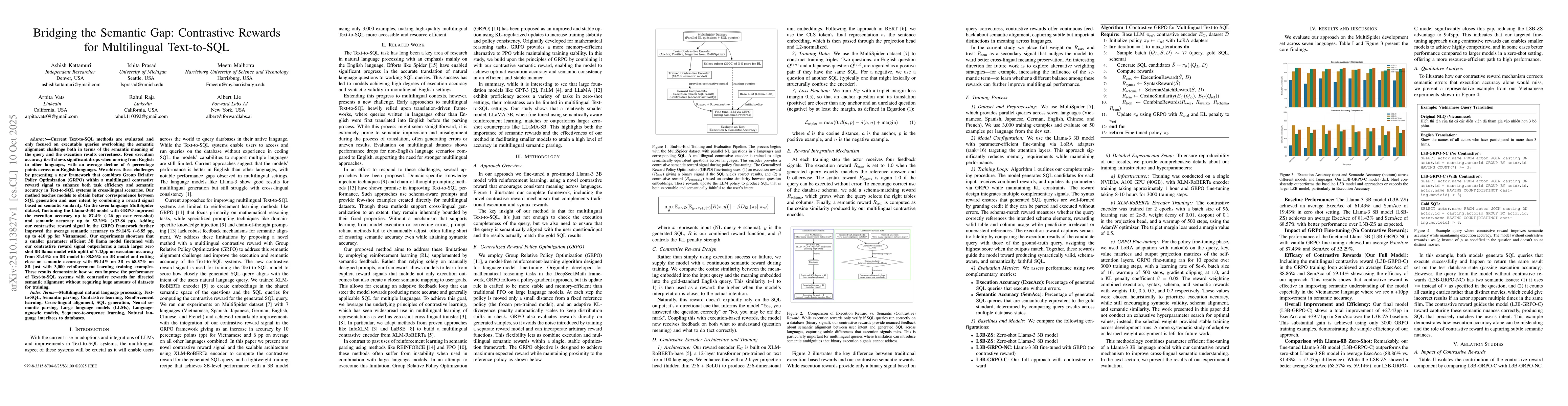 Thumbnail for Bridging the Semantic Gap: Contrastive Rewards for Multilingual
  Text-to-SQL
