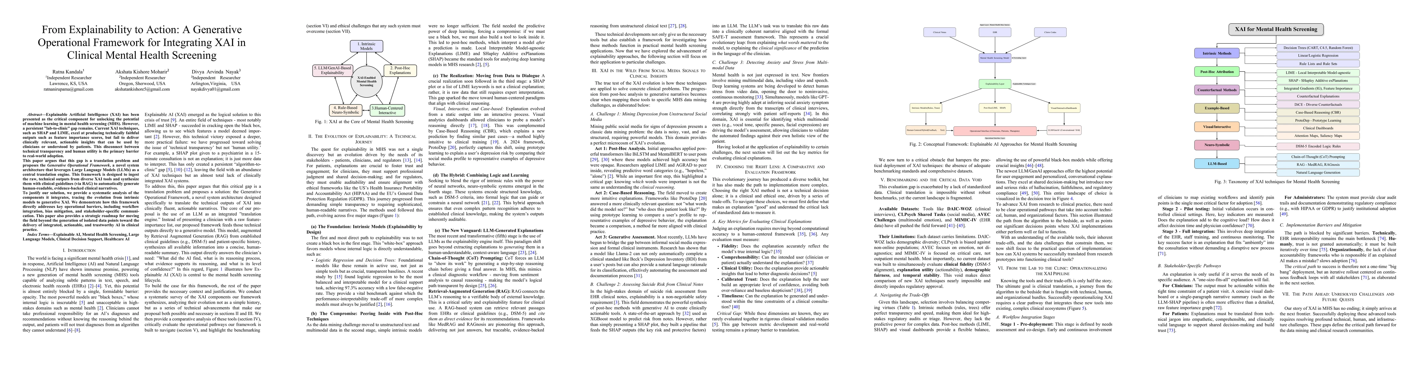 Thumbnail for From Explainability to Action: A Generative Operational Framework for
  Integrating XAI in Clinical Mental Health Screening