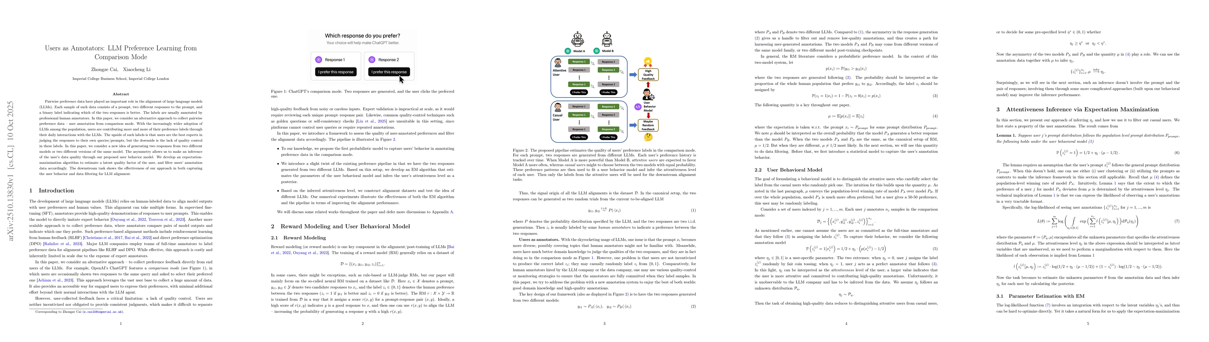 Thumbnail for Users as Annotators: LLM Preference Learning from Comparison Mode