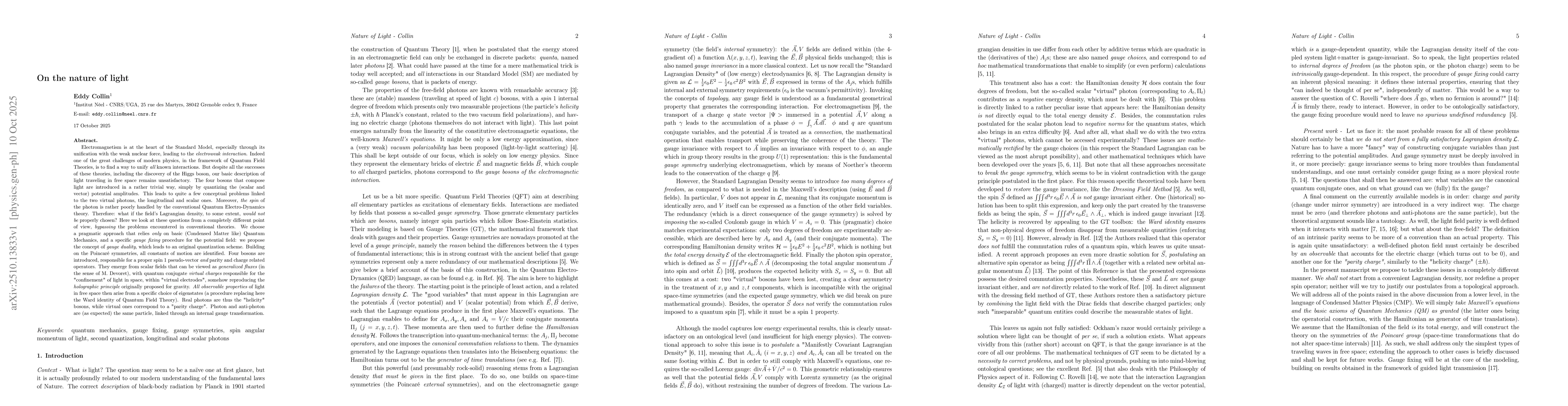 Thumbnail for On the nature of light