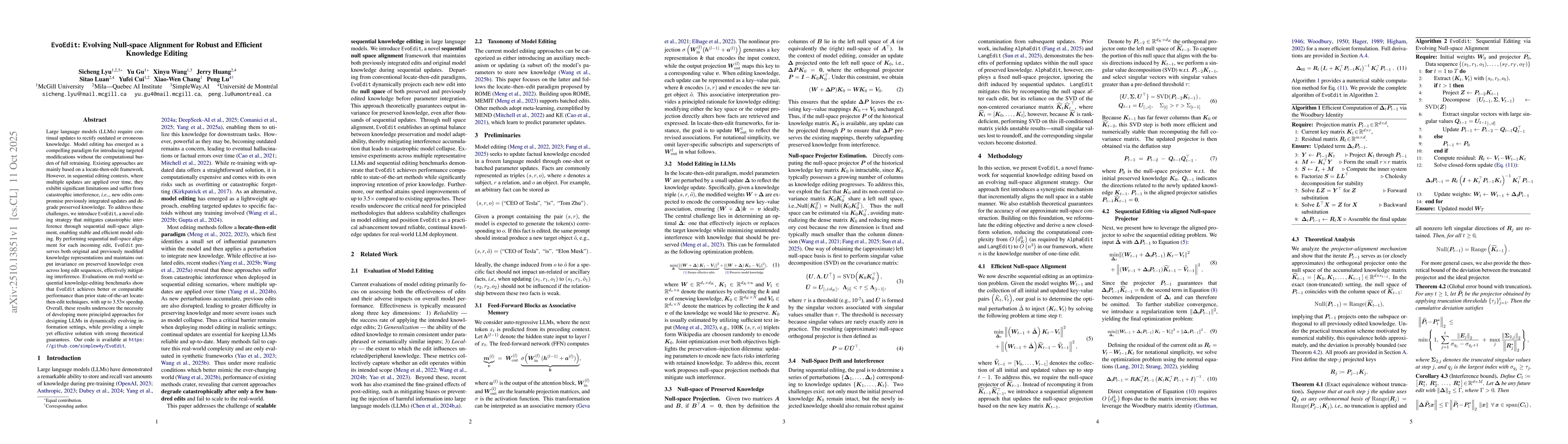 Thumbnail for EvoEdit: Evolving Null-space Alignment for Robust and Efficient
  Knowledge Editing