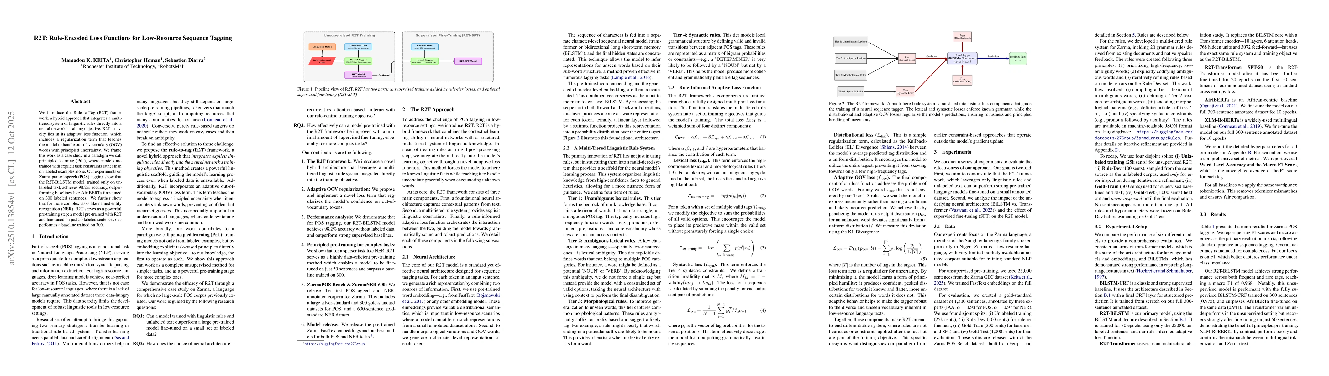 Thumbnail for R2T: Rule-Encoded Loss Functions for Low-Resource Sequence Tagging