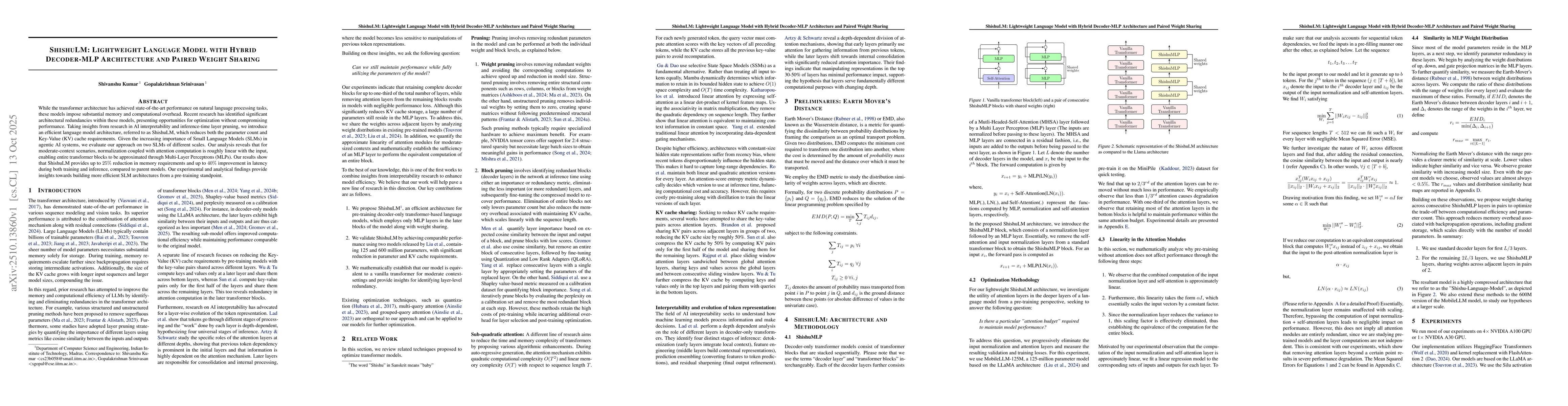 Thumbnail for ShishuLM: Lightweight Language Model with Hybrid Decoder-MLP
  Architecture and Paired Weight Sharing