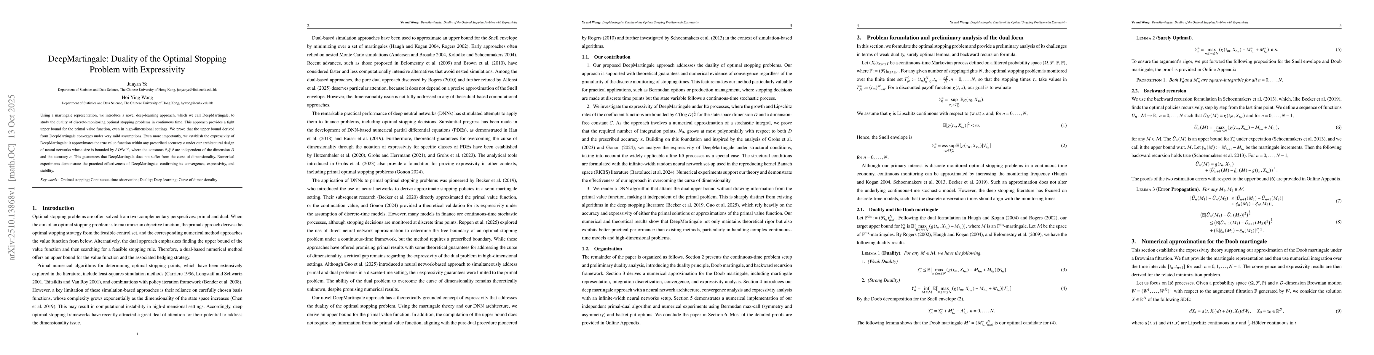 Thumbnail for DeepMartingale: Duality of the Optimal Stopping Problem with
  Expressivity