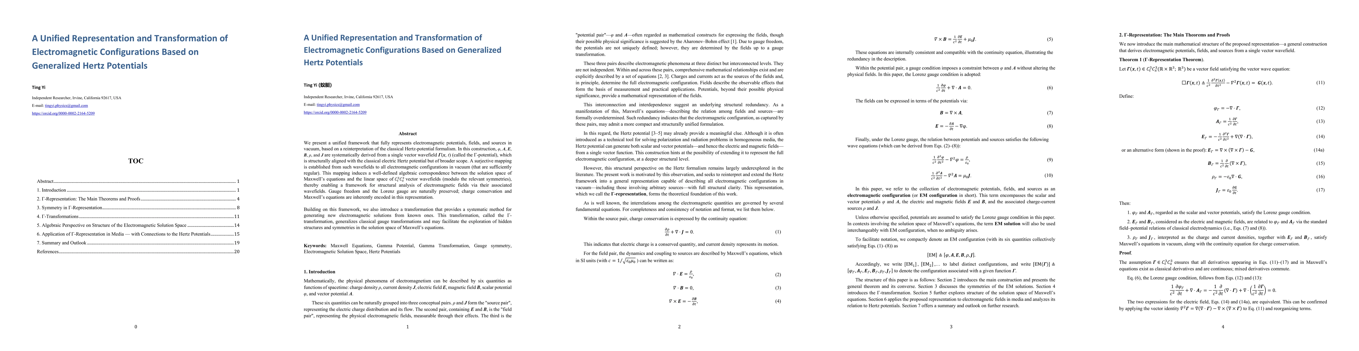 Thumbnail for A Unified Representation and Transformation of Electromagnetic
  Configurations Based on Generalized Hertz Potentials
