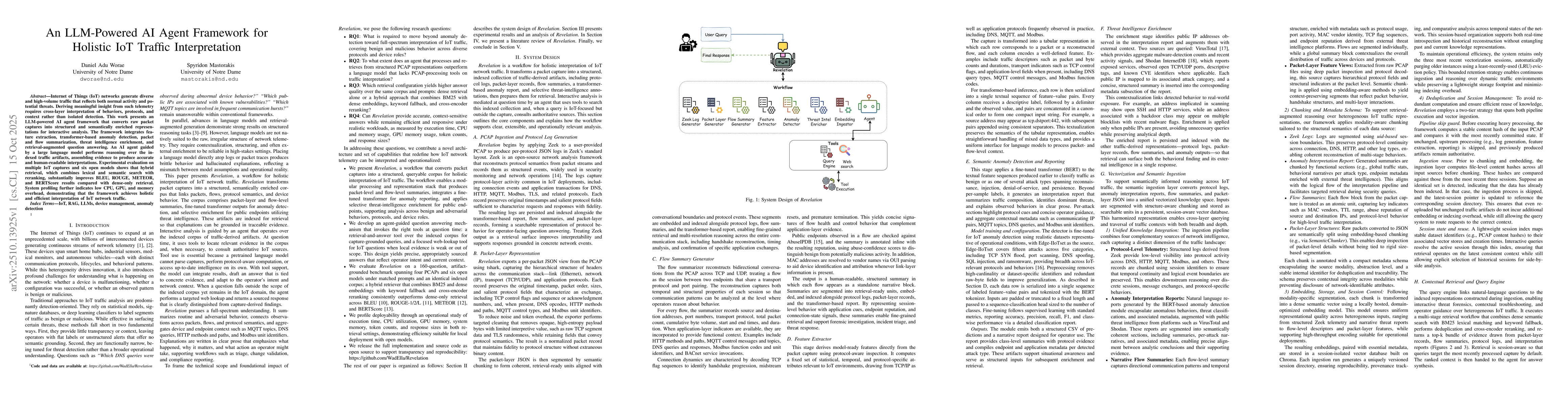 Thumbnail for An LLM-Powered AI Agent Framework for Holistic IoT Traffic
  Interpretation