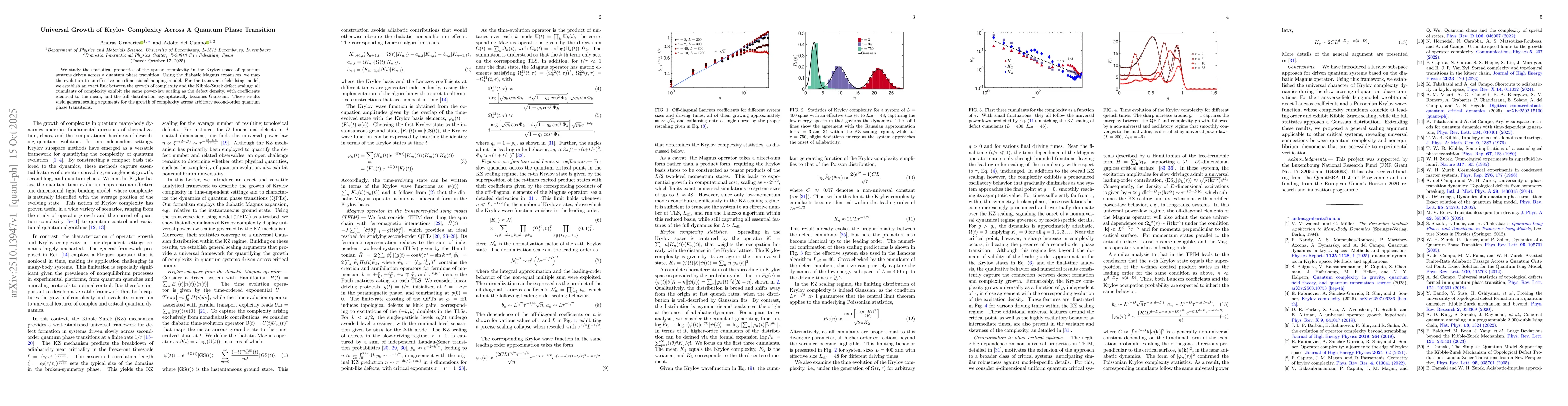 Thumbnail for Universal Growth of Krylov Complexity Across A Quantum Phase Transition