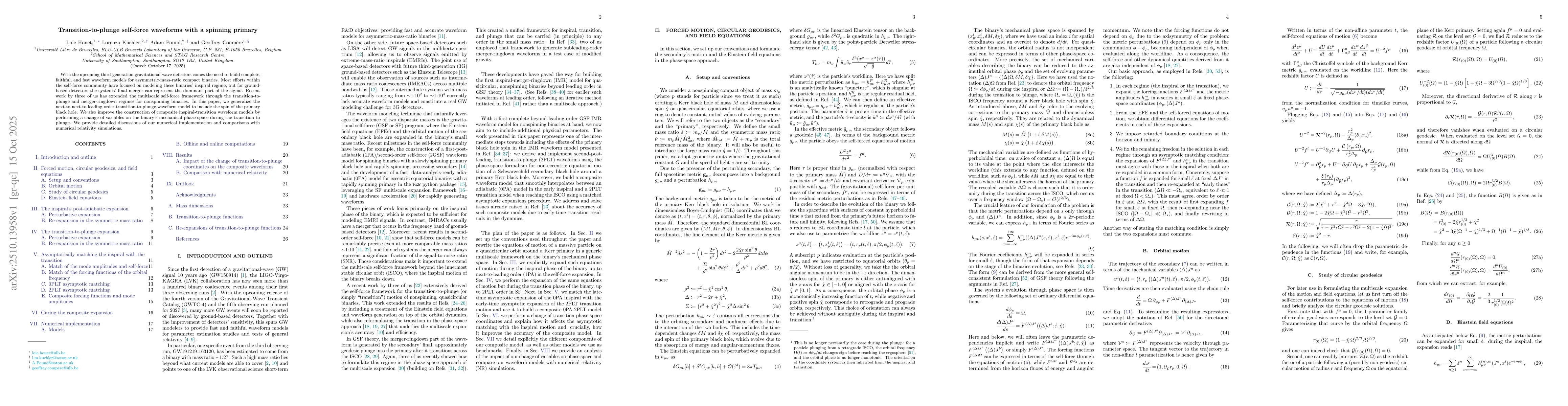 Thumbnail for Transition-to-plunge self-force waveforms with a spinning primary
