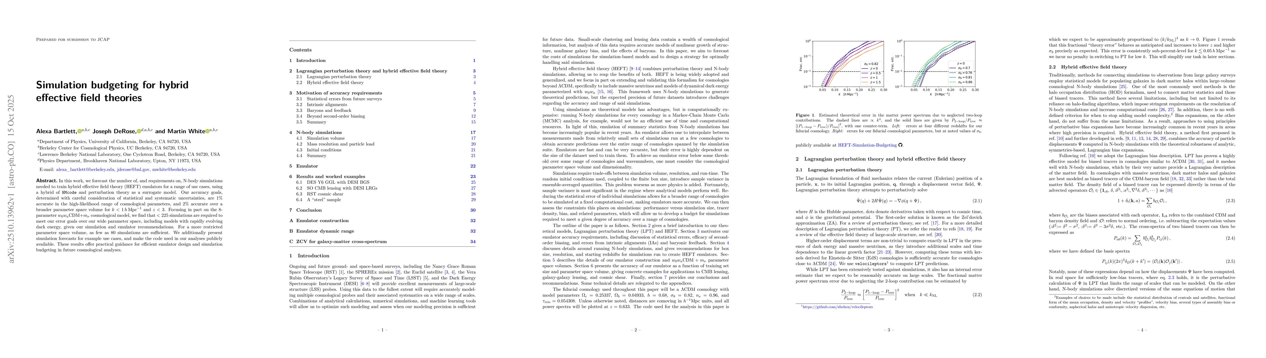 Thumbnail for Simulation budgeting for hybrid effective field theories