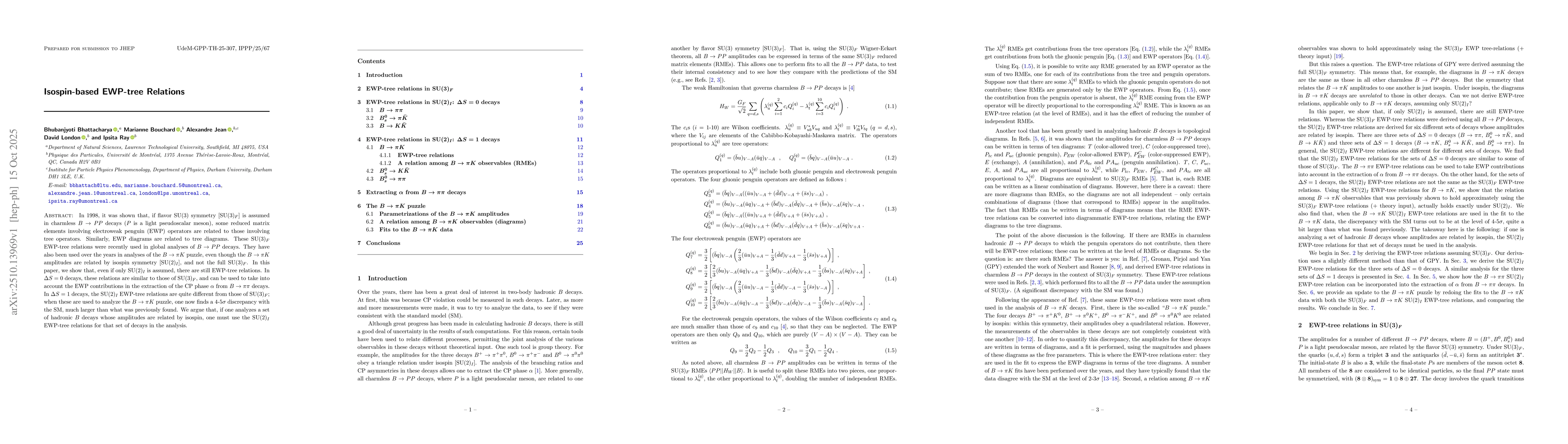 Thumbnail for Isospin-based EWP-tree Relations