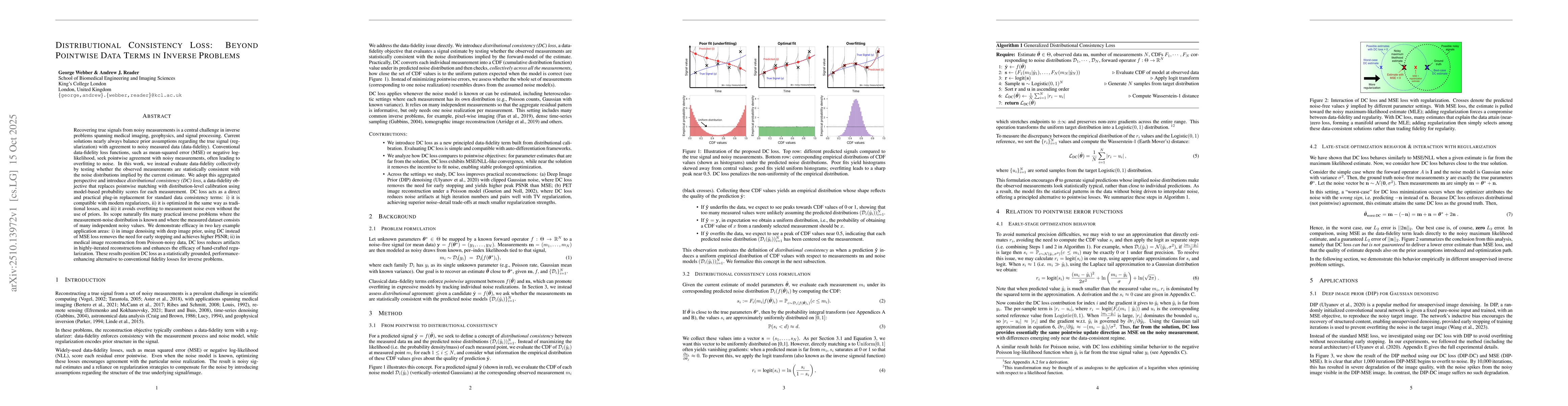 Thumbnail for Distributional Consistency Loss: Beyond Pointwise Data Terms in Inverse
  Problems
