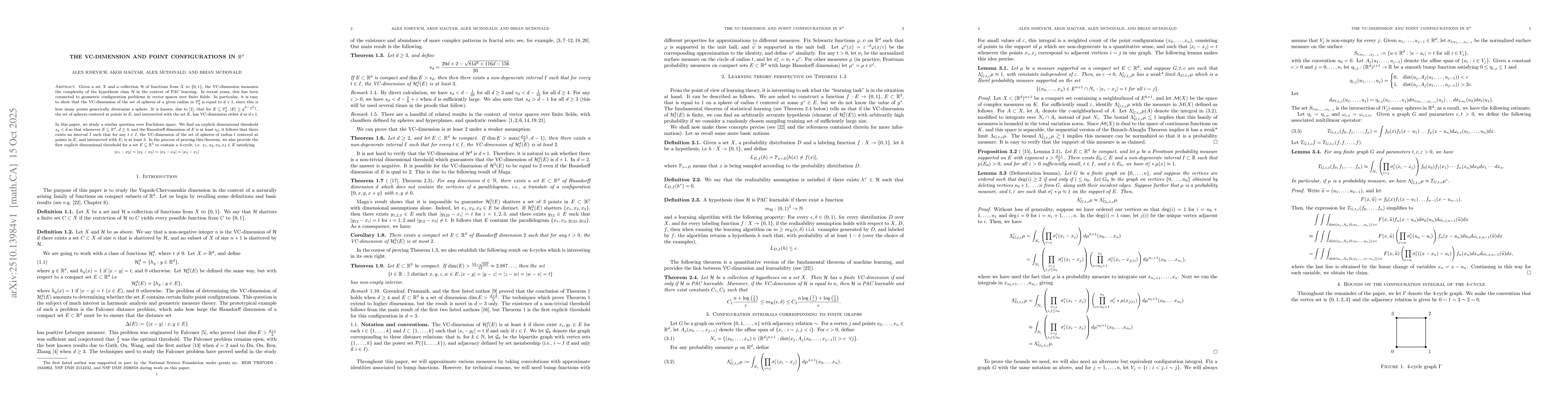 Thumbnail for The VC-dimension and point configurations in $\mathbb{R}^d$