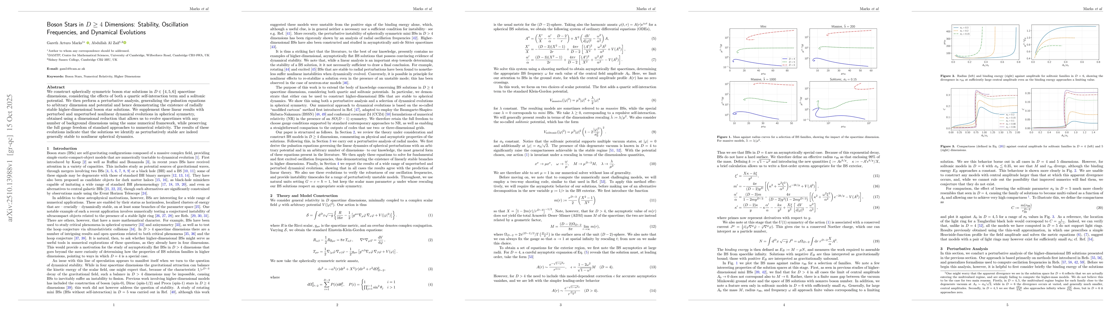 Thumbnail for Boson Stars in $D \ge 4$ Dimensions: Stability, Oscillation Frequencies,
  and Dynamical Evolutions