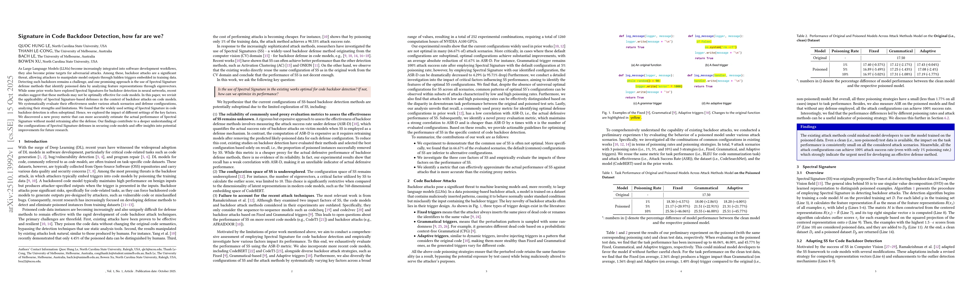 Thumbnail for Signature in Code Backdoor Detection, how far are we?