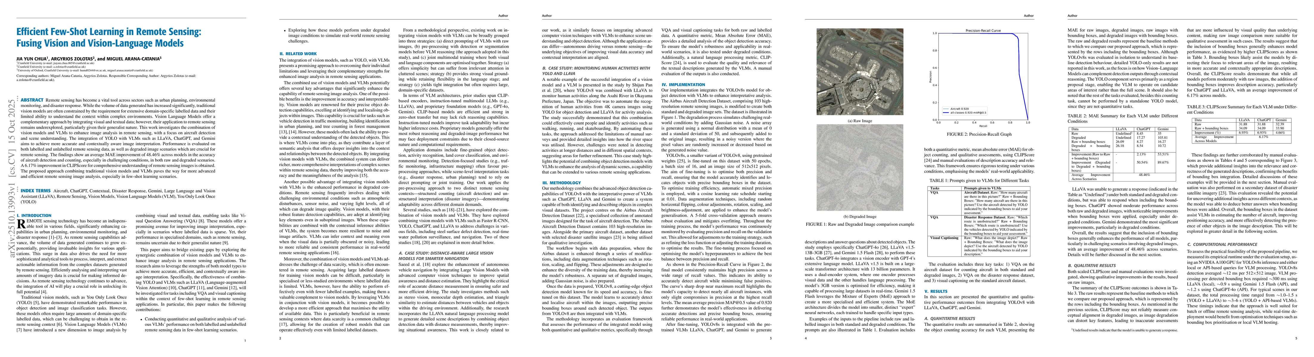 Thumbnail for Efficient Few-Shot Learning in Remote Sensing: Fusing Vision and
  Vision-Language Models