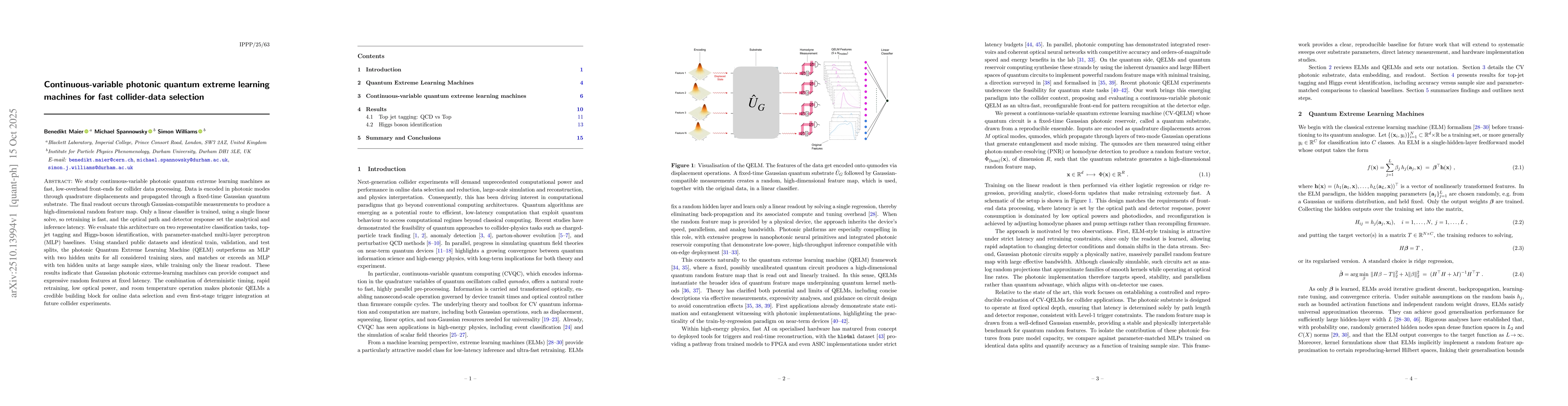 Thumbnail for Continuous-variable photonic quantum extreme learning machines for fast
  collider-data selection