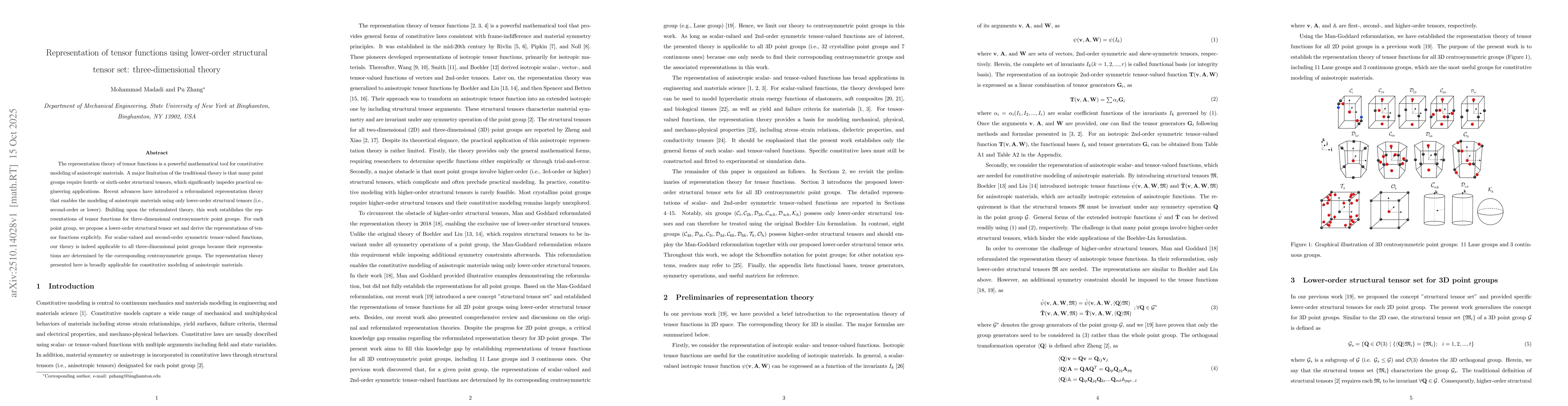Thumbnail for Representation of tensor functions using lower-order structural tensor
  set: three-dimensional theory