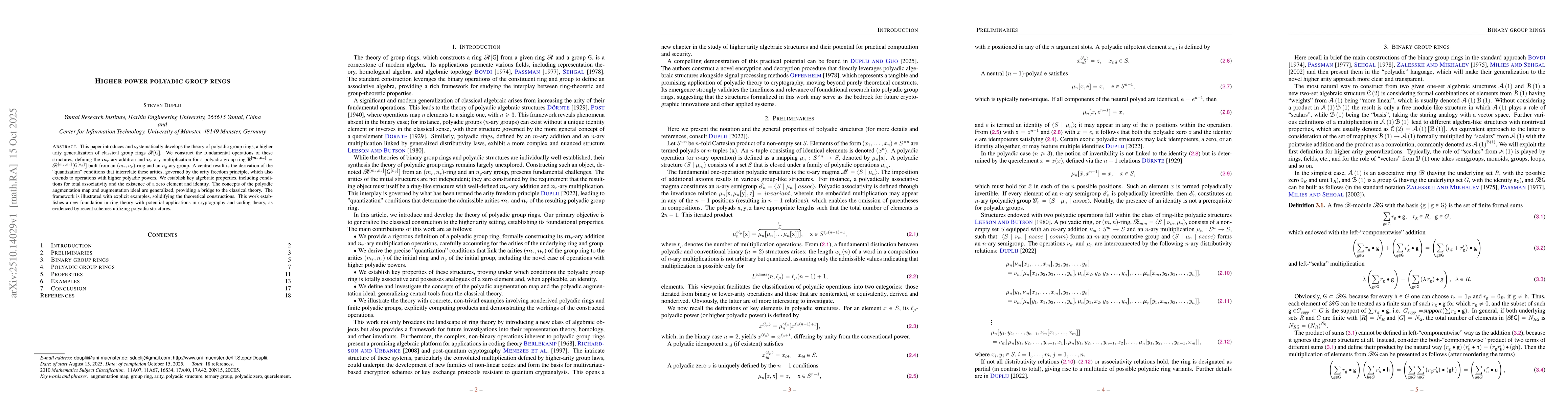 Thumbnail for Higher power polyadic group rings