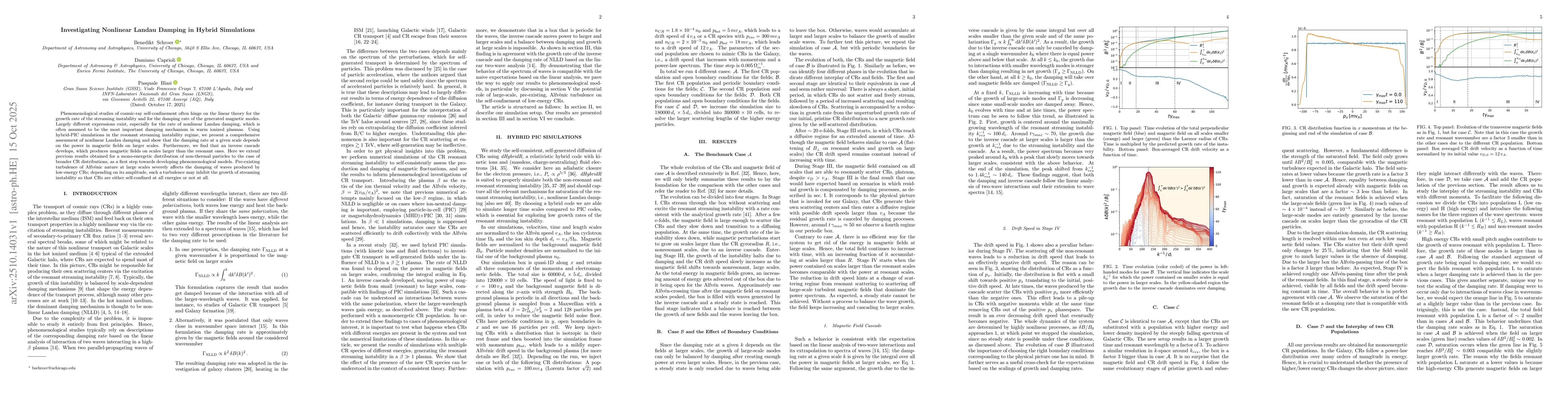 Thumbnail for Investigating Nonlinear Landau Damping in Hybrid Simulations