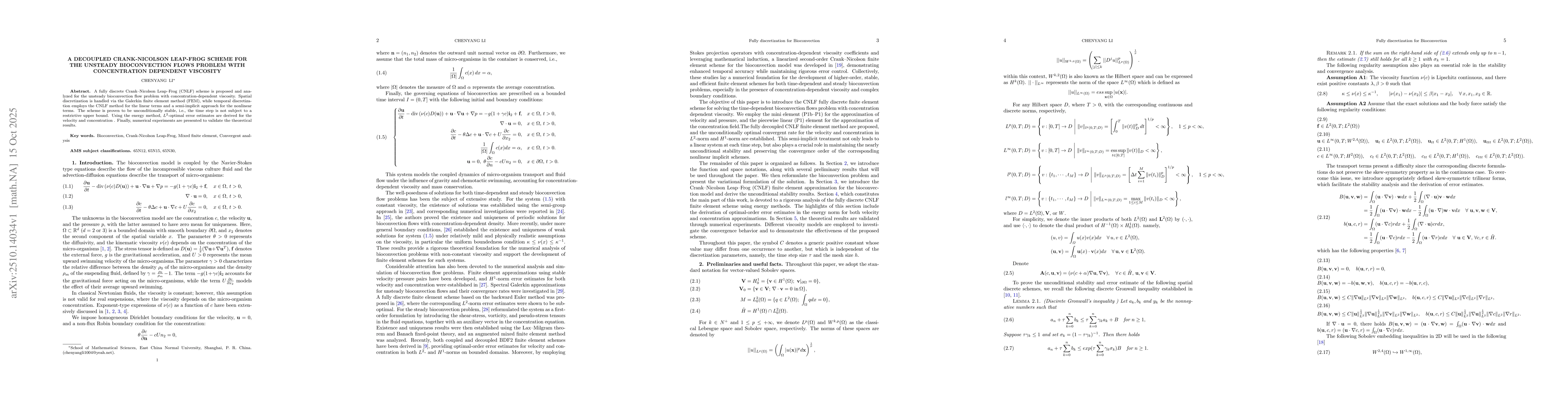 Thumbnail for A decoupled Crank-Nicolson leap-frog scheme for the unsteady
  bioconvection flows problem with concentration dependent viscosity