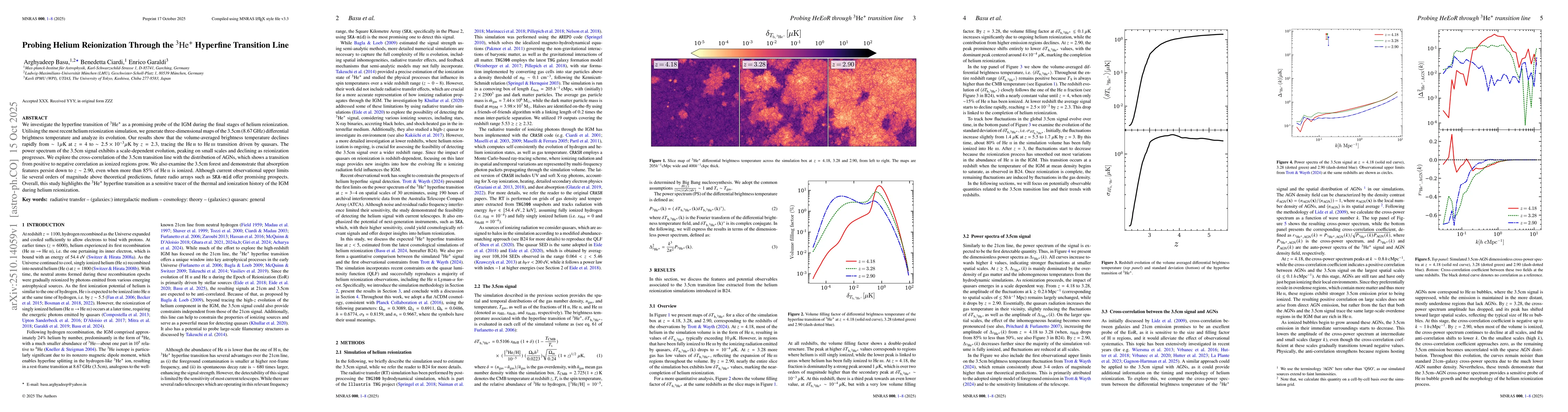Thumbnail for Probing Helium Reionization Through the $^{3}\mathrm{He}^{+}$ Hyperfine
  Transition Line