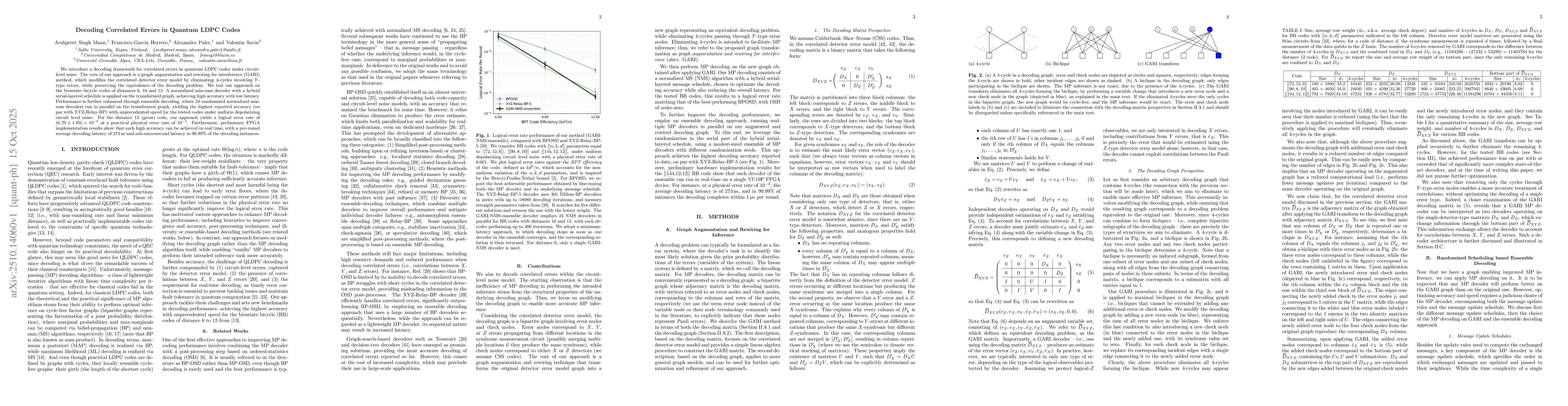 Thumbnail for Decoding Correlated Errors in Quantum LDPC Codes