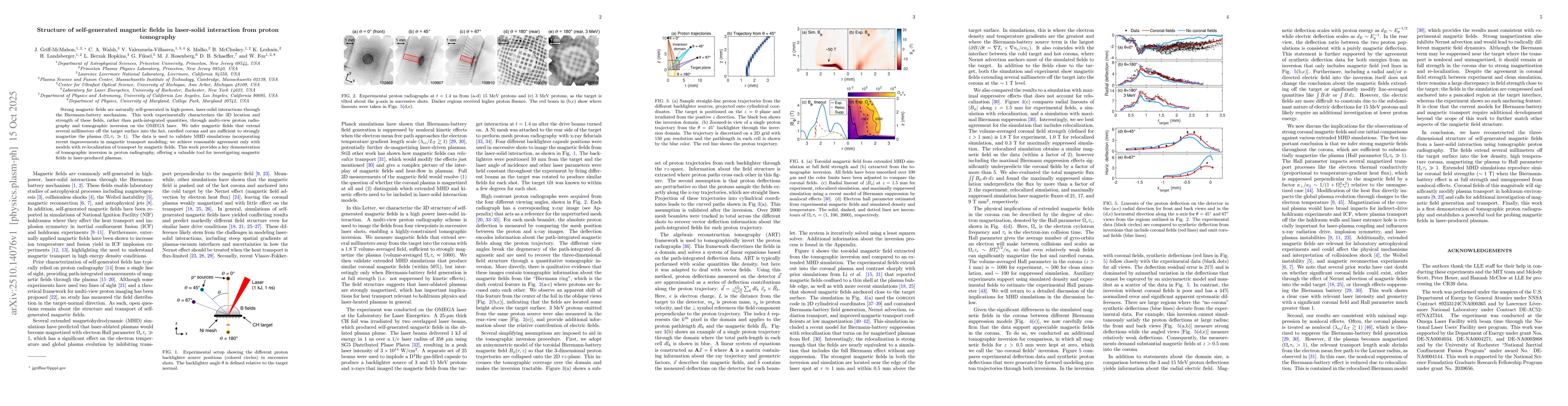 Thumbnail for Structure of self-generated magnetic fields in laser-solid interaction
  from proton tomography