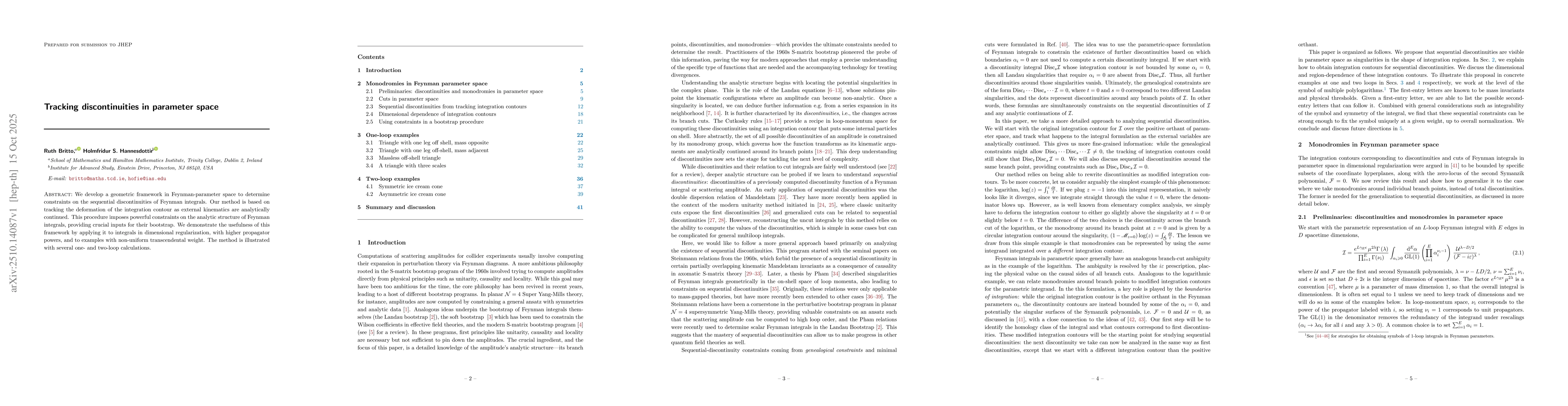 Thumbnail for Tracking discontinuities in parameter space