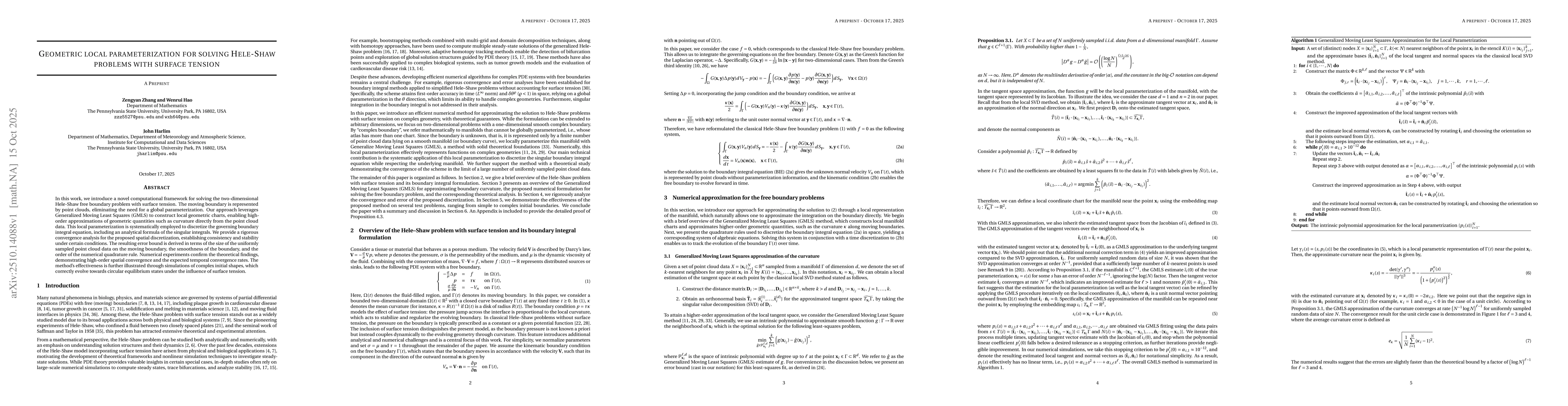 Thumbnail for Geometric local parameterization for solving Hele-Shaw problems with
  surface tension