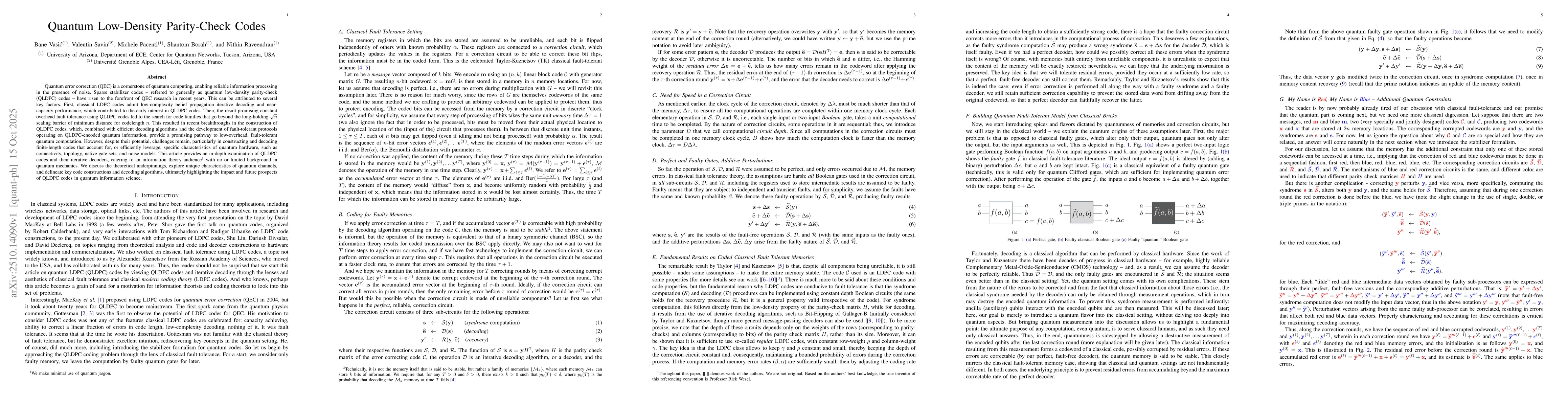 Thumbnail for Quantum Low-Density Parity-Check Codes