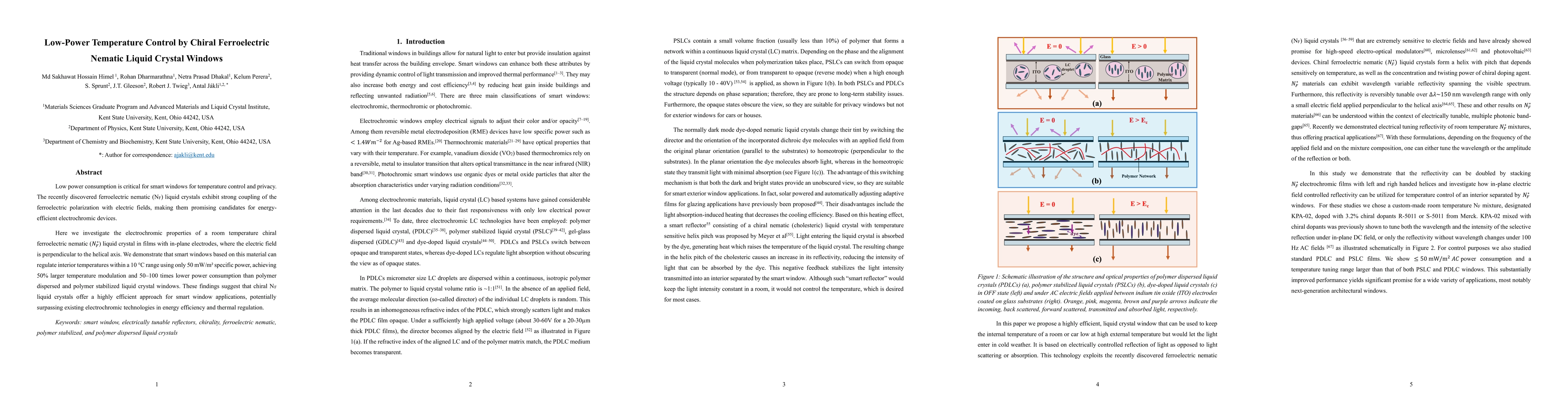 Thumbnail for Low-Power Temperature Control by Chiral Ferroelectric Nematic Liquid
  Crystal Windows