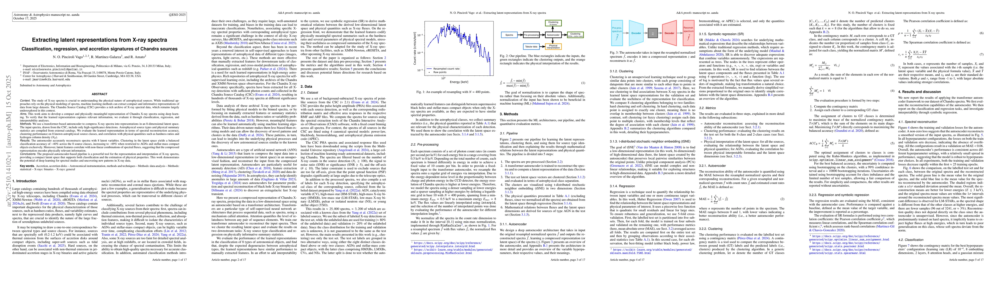 Thumbnail for Extracting latent representations from X-ray spectra. Classification,
  regression, and accretion signatures of Chandra sources