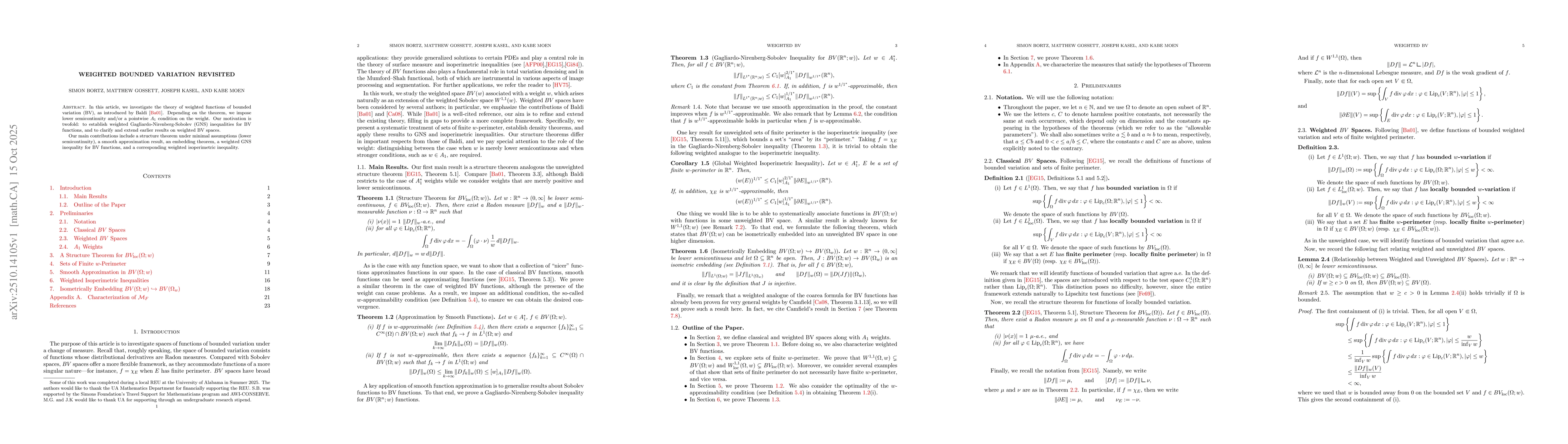 Thumbnail for Weighted Bounded Variation Revisited