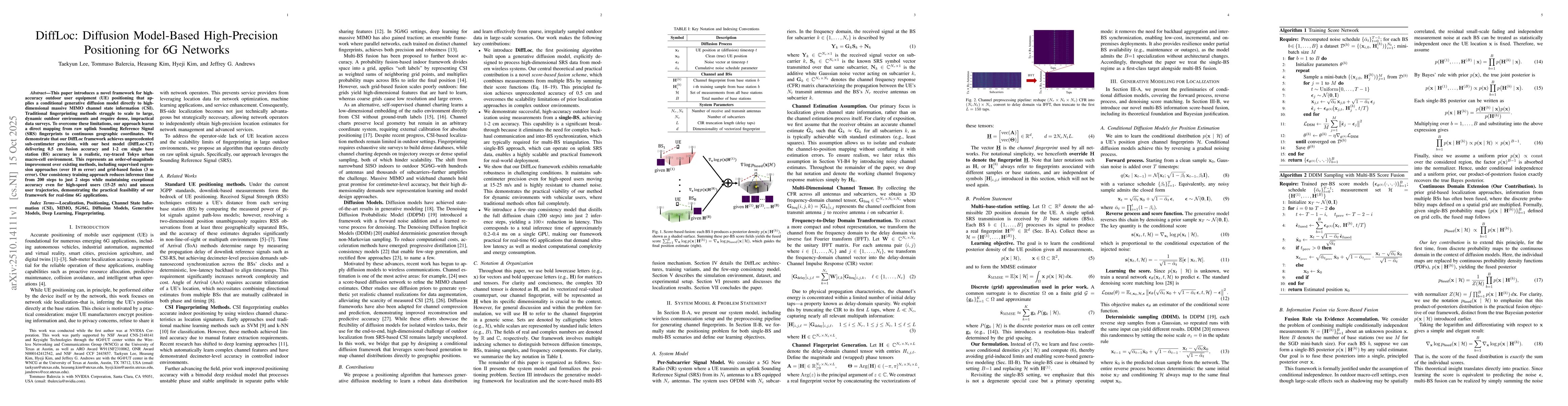 Thumbnail for DiffLoc: Diffusion Model-Based High-Precision Positioning for 6G
  Networks