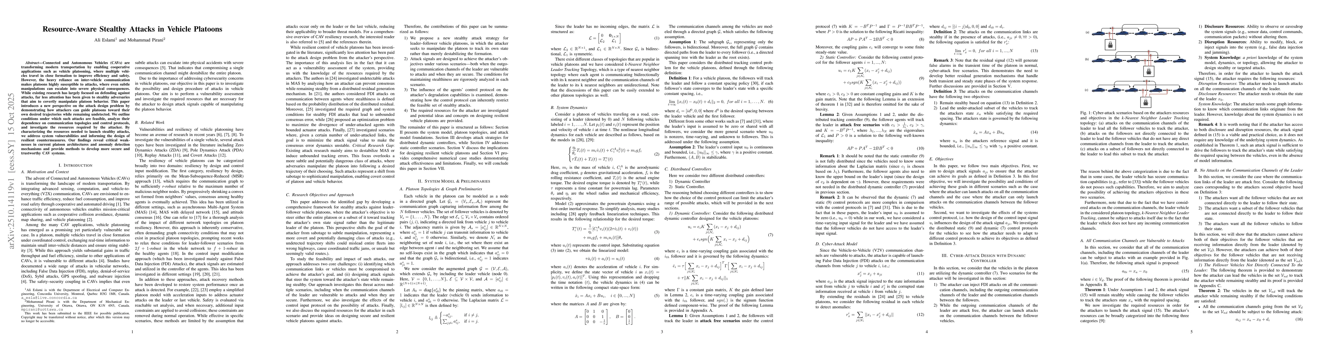 Thumbnail for Resource-Aware Stealthy Attacks in Vehicle Platoons