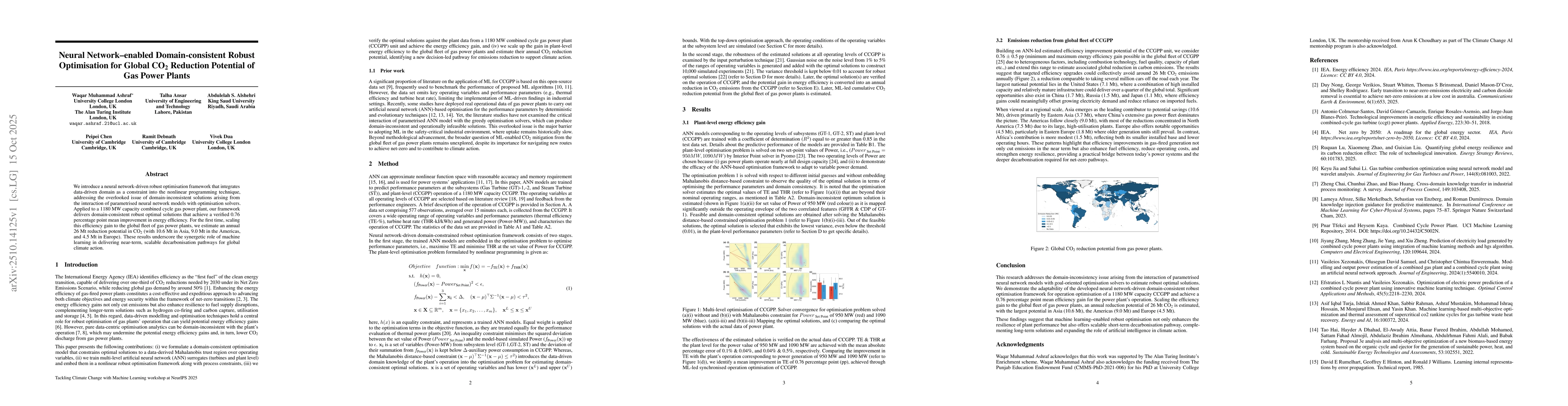 Thumbnail for Neural Network-enabled Domain-consistent Robust Optimisation for Global
  CO$_2$ Reduction Potential of Gas Power Plants