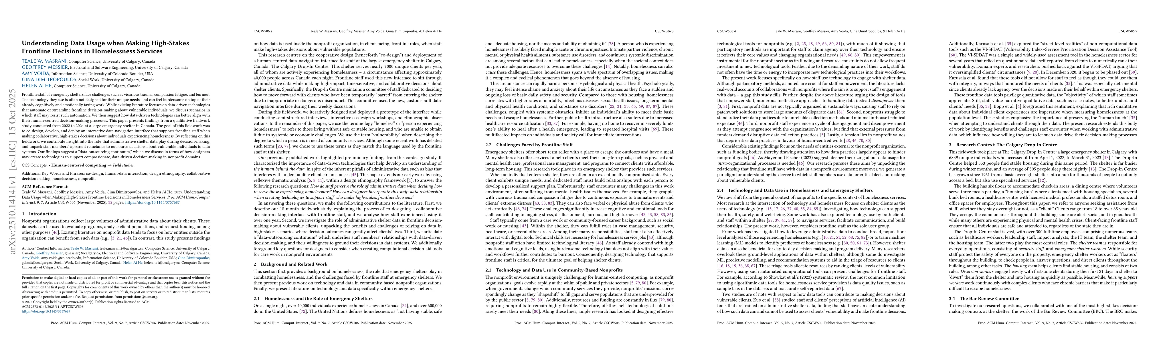 Thumbnail for Understanding Data Usage when Making High-Stakes Frontline Decisions in
  Homelessness Services