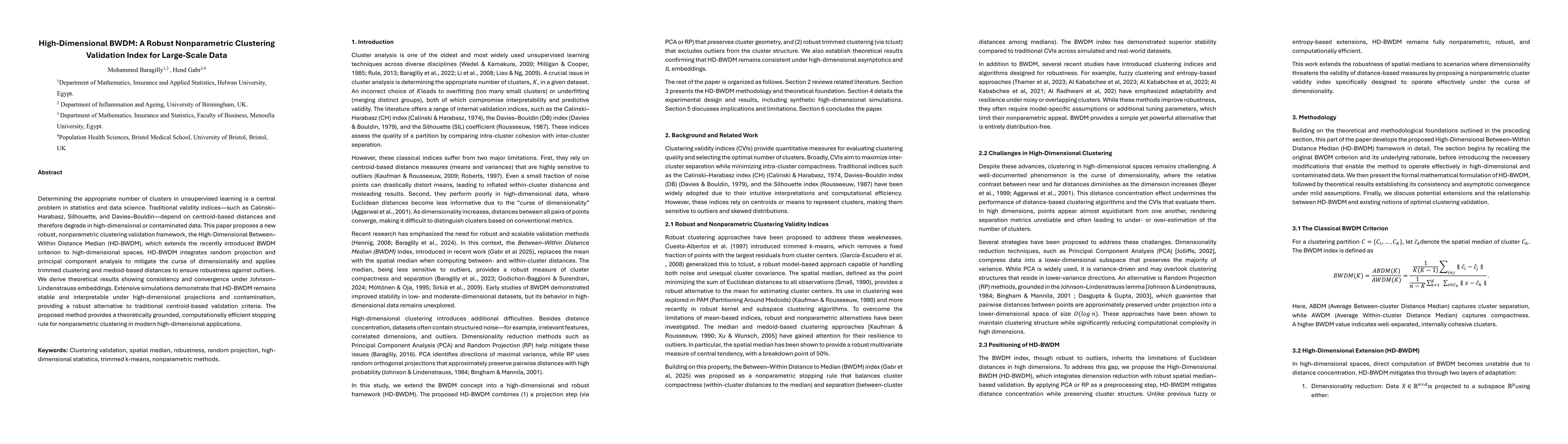 Thumbnail for High-Dimensional BWDM: A Robust Nonparametric Clustering Validation
  Index for Large-Scale Data