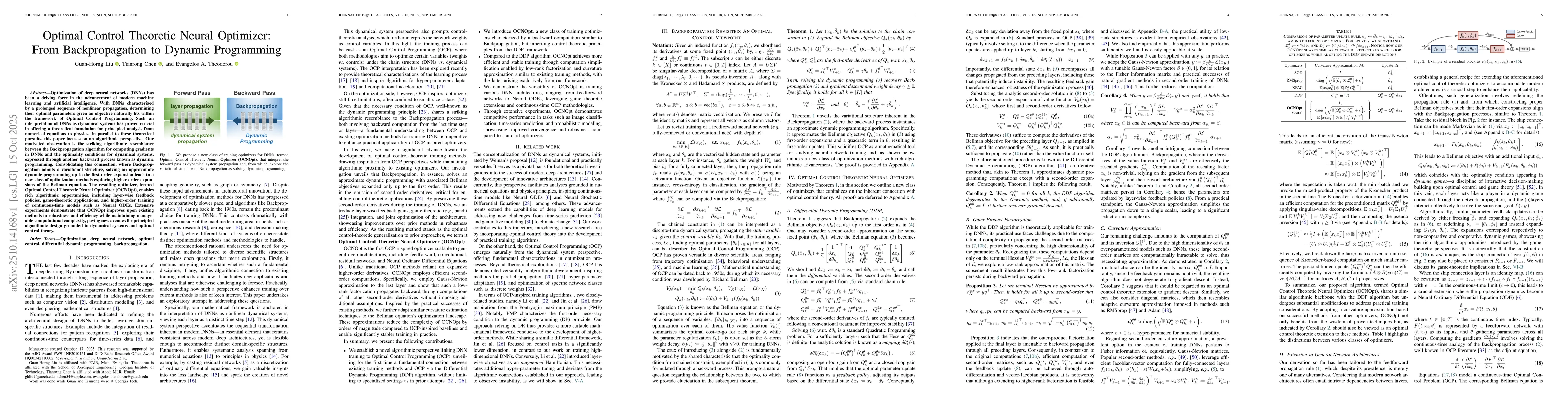 Thumbnail for Optimal Control Theoretic Neural Optimizer: From Backpropagation to
  Dynamic Programming