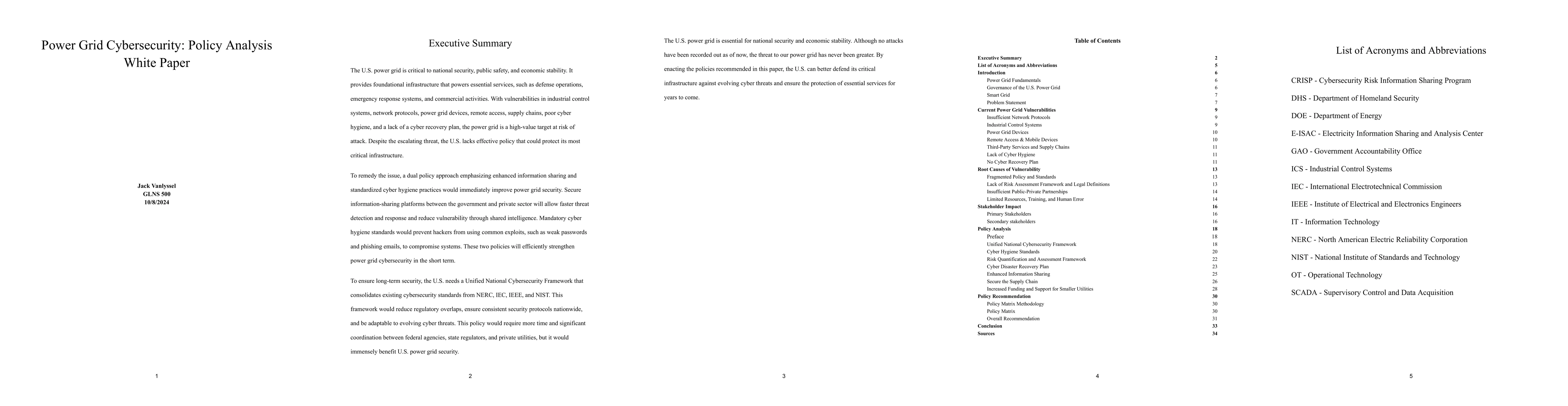 Thumbnail for Power Grid Cybersecurity: Policy Analysis White Paper