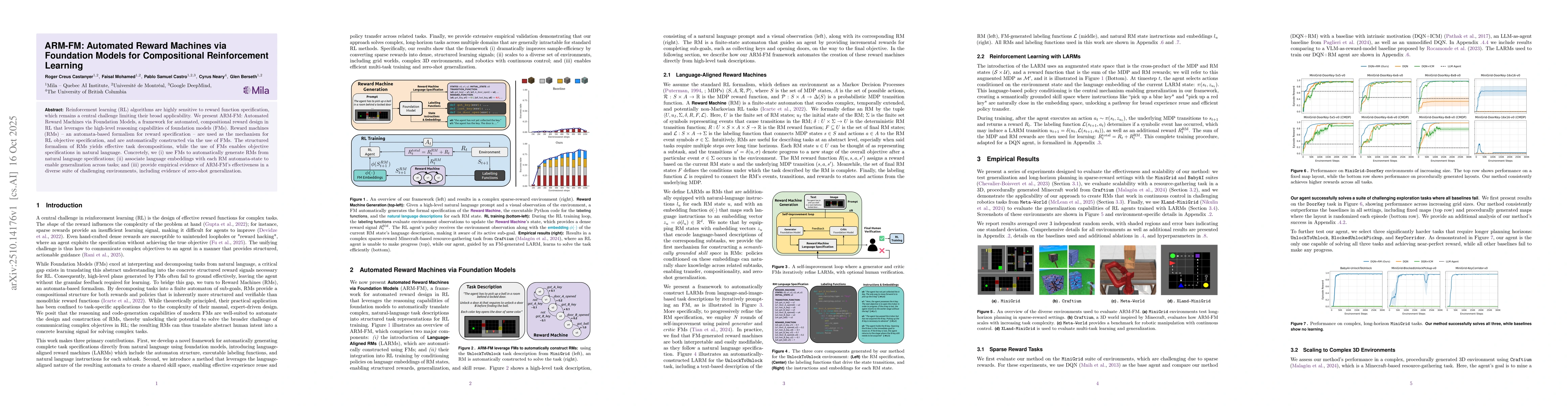 Thumbnail for ARM-FM: Automated Reward Machines via Foundation Models for
  Compositional Reinforcement Learning