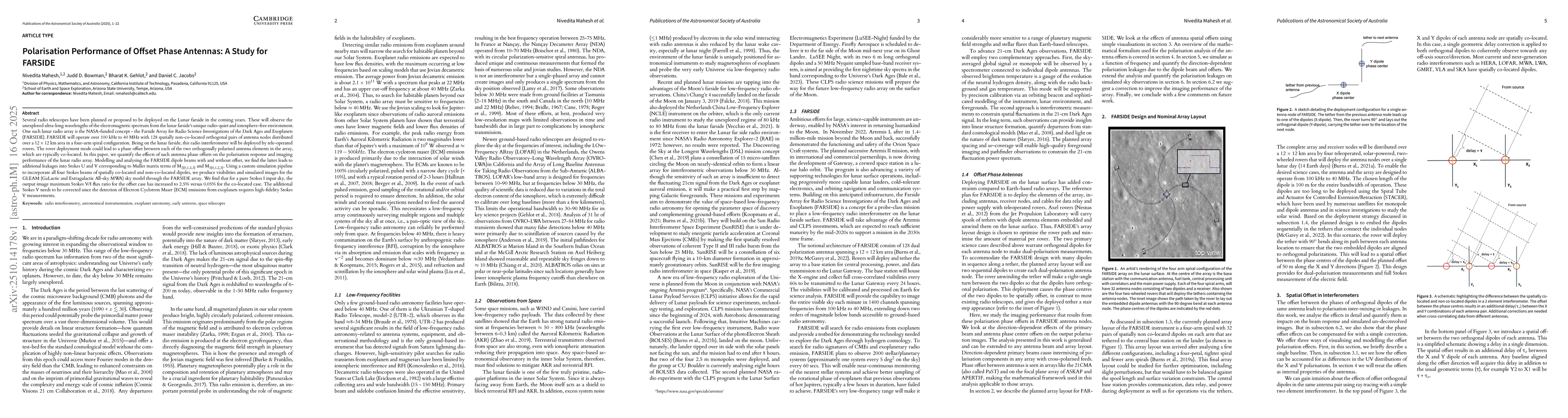 Thumbnail for Polarisation Performance of Offset Phase Antennas: A Study for FARSIDE