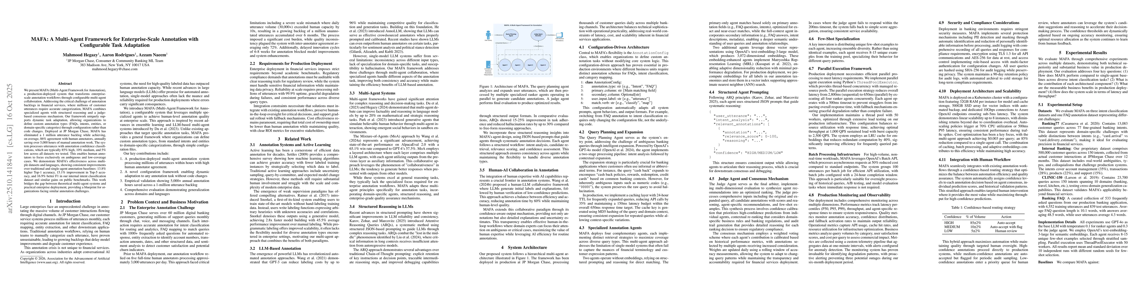 Thumbnail for MAFA: A Multi-Agent Framework for Enterprise-Scale Annotation with
  Configurable Task Adaptation